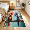 Tropical Parrots And Flowers Non-Slip Home Carpet Design for Office Decor Living Room Bedroom Gift