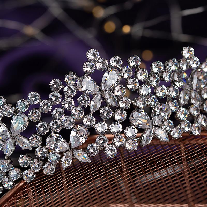 High Quality Wedding Tiara Classic Bridal Hair Accessory Anniversary Women Cubic Zircon Crowns BC5713 Corona Princesa