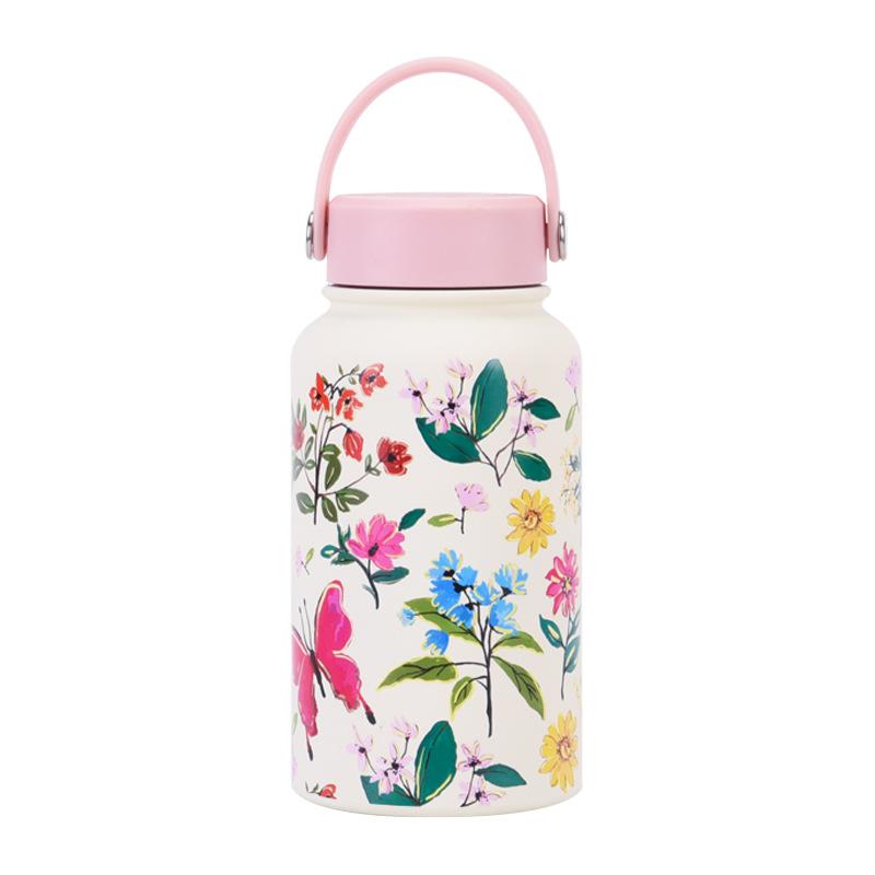 650Ml Thermos Cup Wide Mouth Portable Vacuum Children'S Student Sports Kettle Outdoor Printing Water Cup