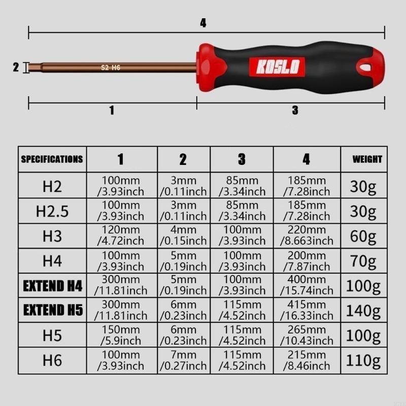 H7EE Ergonomic Handle Inner Hexagonal Screwdriver for Electronics Automobile Repair