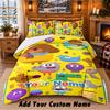 Hey Duggee Custom Name 3Pcs Bedding Set 1 Bed Sheet 2 Pillowcases Bedroom Home Decor