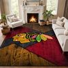 Chicago Blackhawks Carpet Door Mat for Living Room or Bedroom Protective Mat Under Chair Office Decoration Christmas Gift Birthday Present