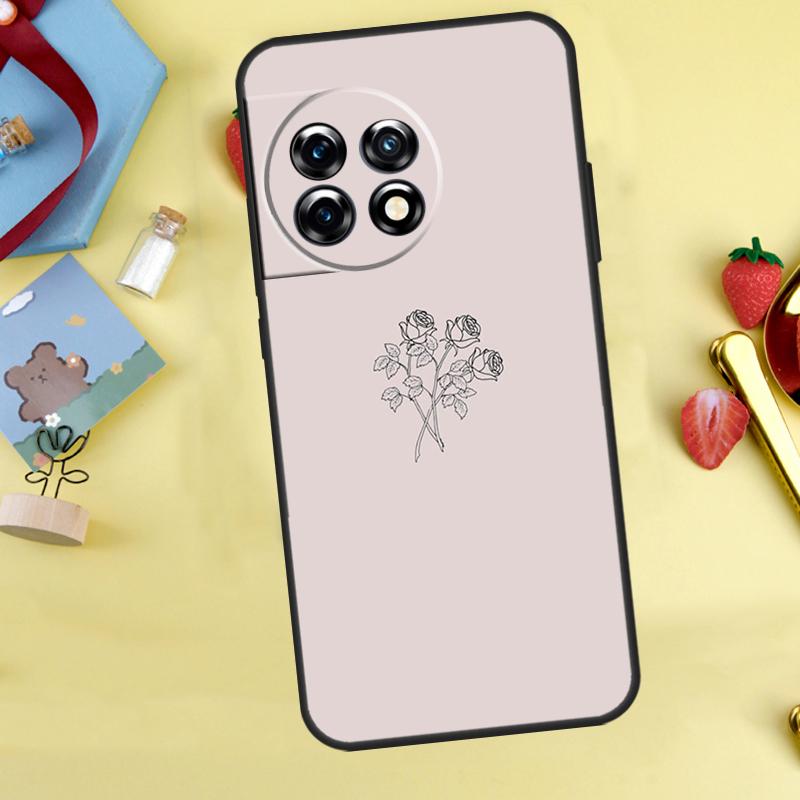 Minimalist Aesthetic Flower Case For OnePlus Nord 5 CE 2 3 4 Lite N20 N30 OnePlus 15 12R 13R 13 12 11 10 10T 13T Cover