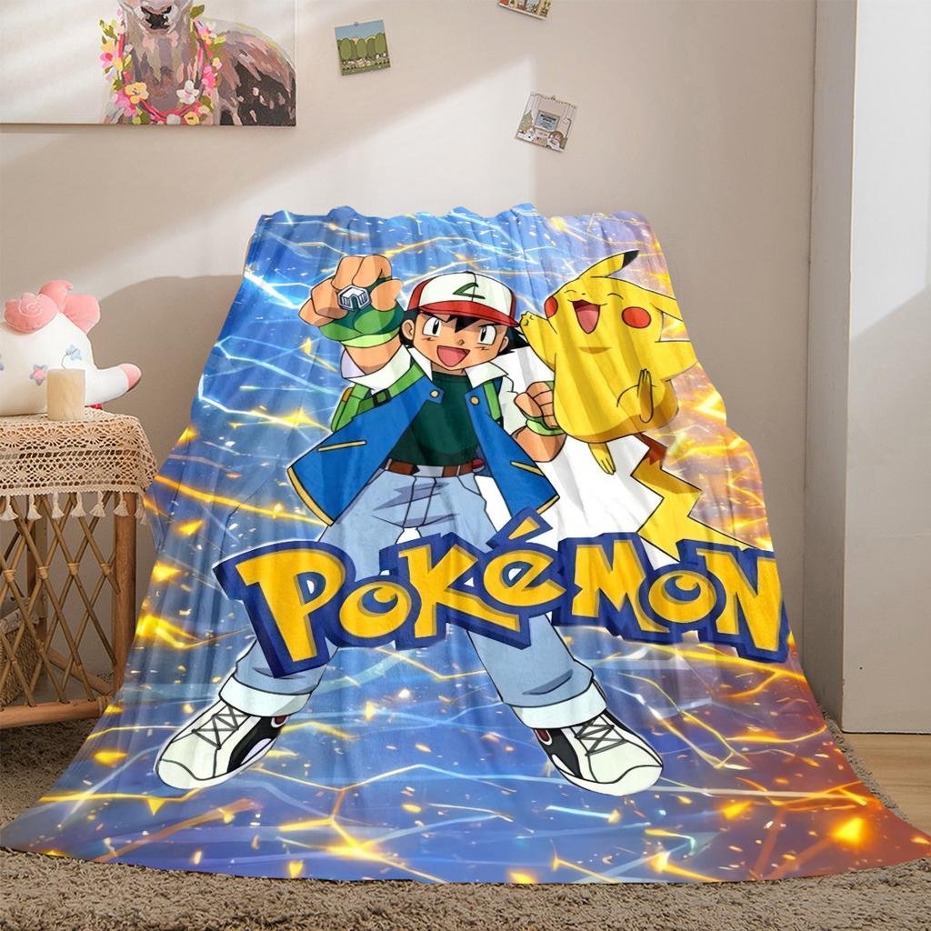 Pokemon Anime Versatile Travel Blanket Compact Suitable for Office Nap & Outdoor Camping LXR130