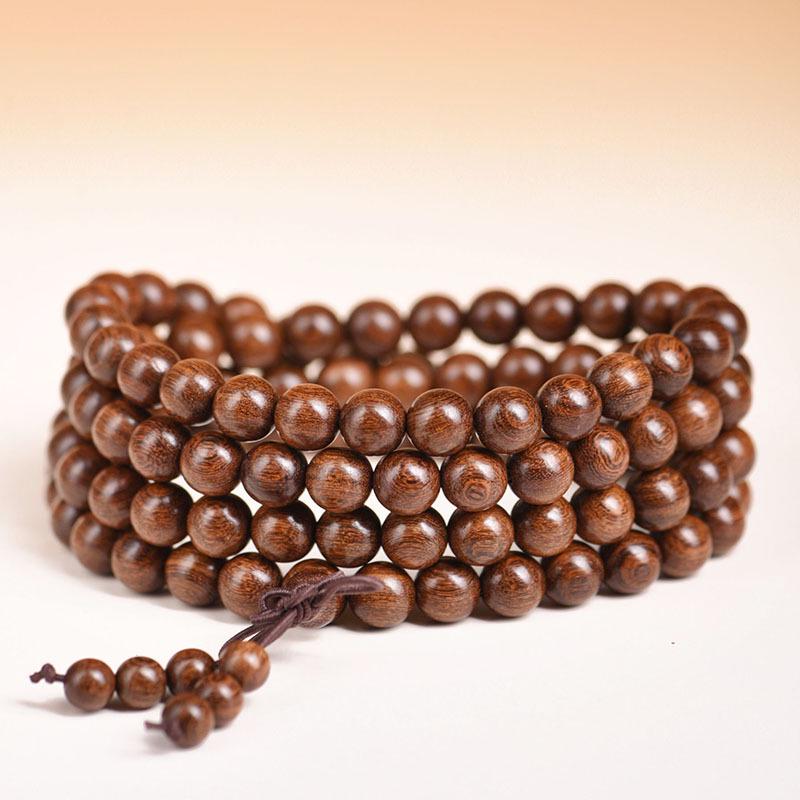 Authentic Sandalwood Buddhist Prayer Beads Bracelet - Ethnic Style Jewelry