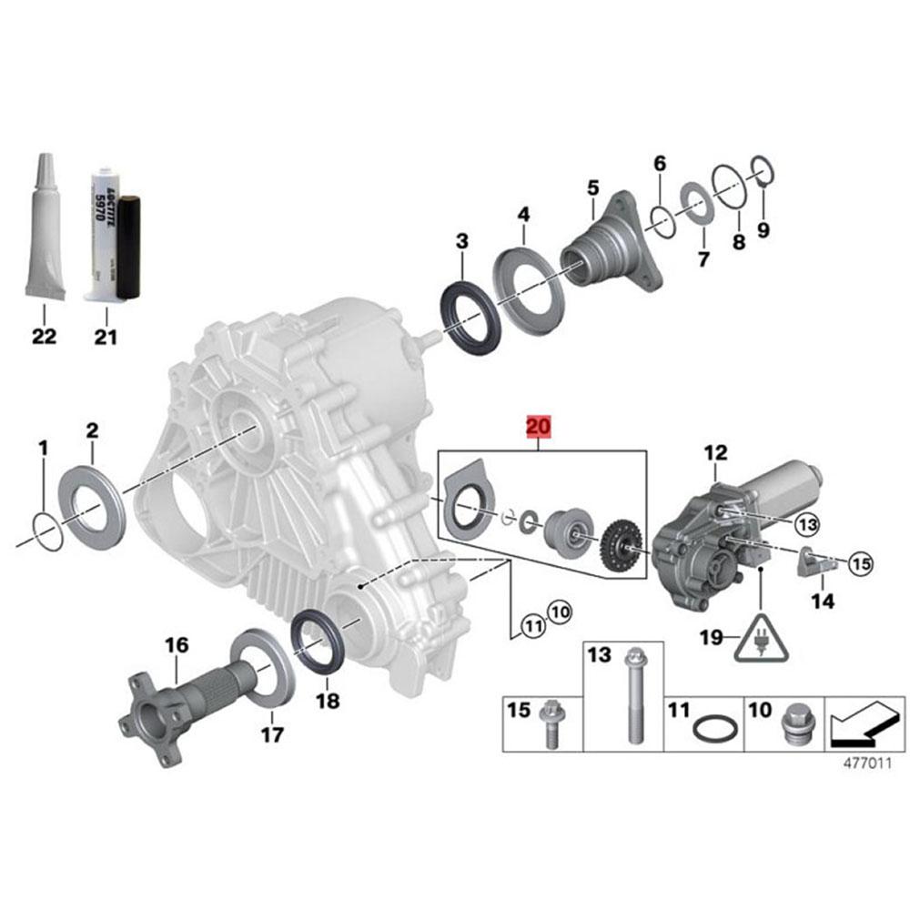 Kit di Riparazione Ingranaggi Motore Attuatore Ripartitore di Coppia per BMW X3 X5 E83 E53 E70 E71 E90 2004-2010 OEM 27102413711 27107566296 27107568267