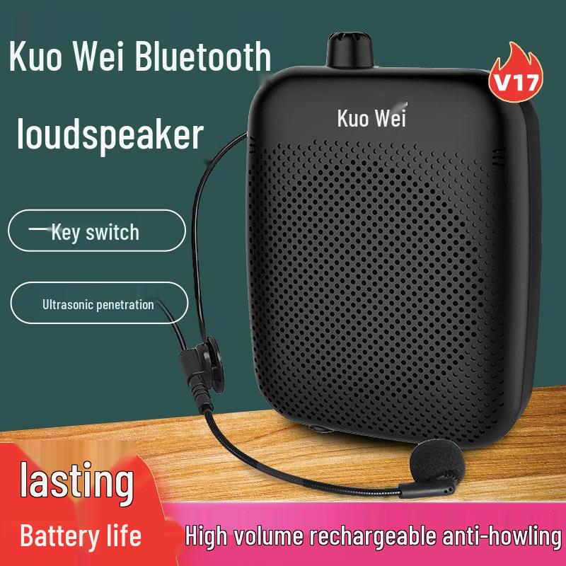 

KuoWei V17 Little Bee Wireless Bluetooth Microphone & Amplifier for Teachers and Tour Guides V17 чорний