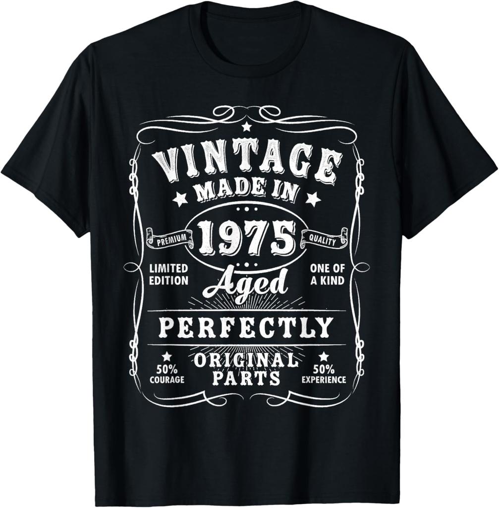 Vintage 50 Birthday Decorations Unisex 50 Year 1975 50th Birthday T-Shirt
