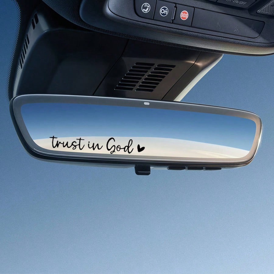 Trust In God, Faith Hope Love, Self-Adhesive Shiny Look, Teacher Religious Gifts, "Trust In God" With Heart Graphics - Christian Church Decorations