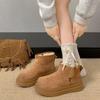 Snow Boots Winter New Outdoor Thick-soled Piled Thickened Cotton Boots Warm and Cold-proof Bread Cotton Shoes