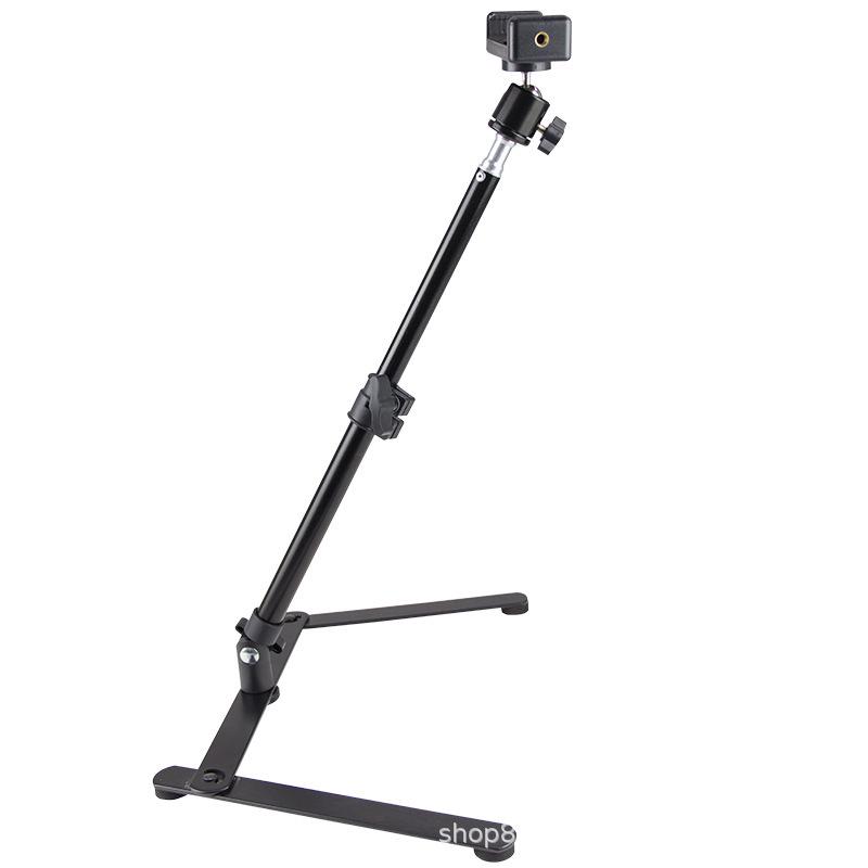 Professional Telescopic Phone Stand with Fill Light for Live Streaming and Overhead Shooting