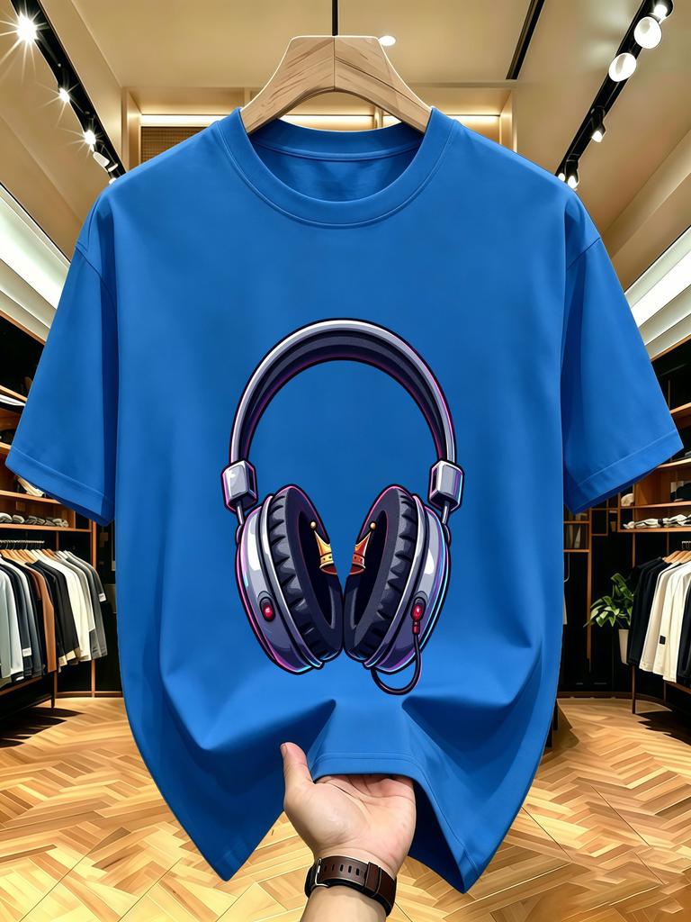 Summer New Unisex Oversized Rose Cross Print T Shirt 100 Percent Cotton Breathable Crew Neck Short Sleeve Casual Streetwear Loose F