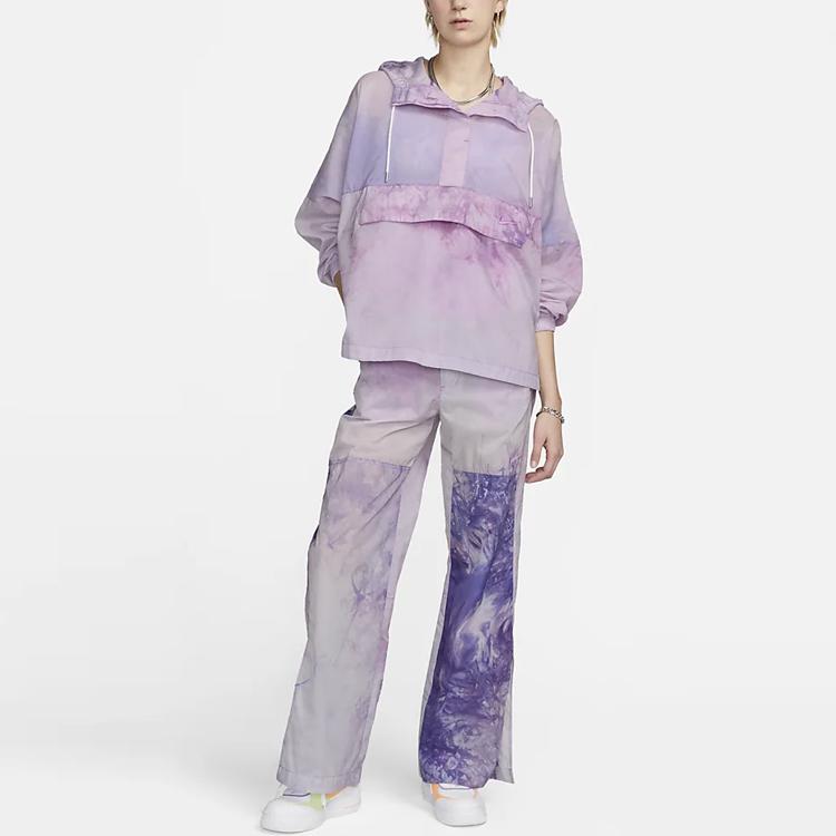 Nike Ropa Deportiva Estampado de Onda de Agua Chaqueta Ligera para Mujer Chaqueta Morada Roja DV7937-532