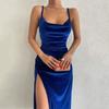 Sommer Neue Slim Fit Split Sexy Party Kleid Frauen Elegante Backless Casual Hohe Taille Lange Kleider Frauen Solide Vintage Mode Ärmelloses Kleid 25760