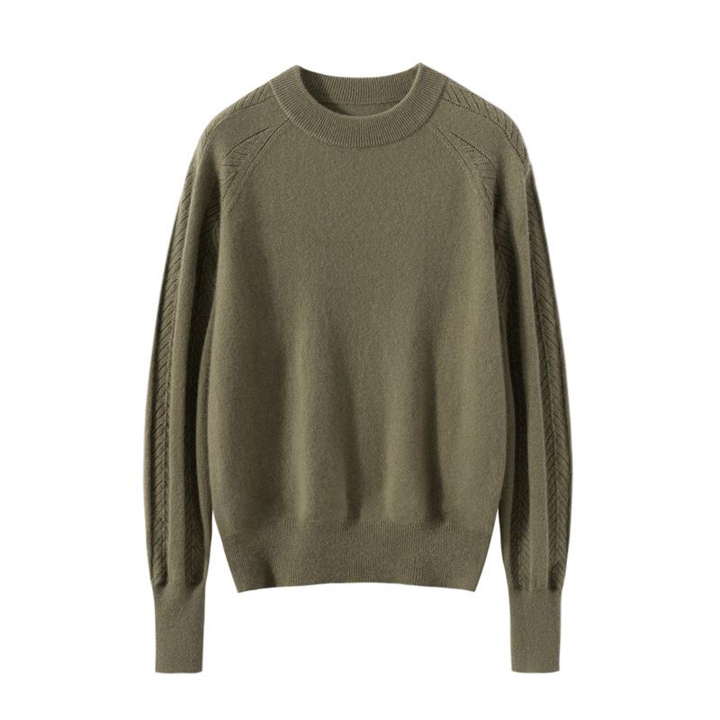 Women's 100% Cashmere Half-High Neck Pullover Sweater - Solid Color, Versatile, Warm Knit