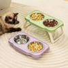 Foldable Cat Bowl Double Pet Bowl Stainless Steel Puppy Dog Feeder Water Food Bowl With Stand Feeding Dish Drinker Pets Supplies