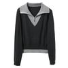 Women's Faux Two-Piece Knit Pullover Sweater