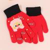 Children's Cute Cartoon Knitted Christmas Gloves - Five-Finger Warm Style for Boys and Girls