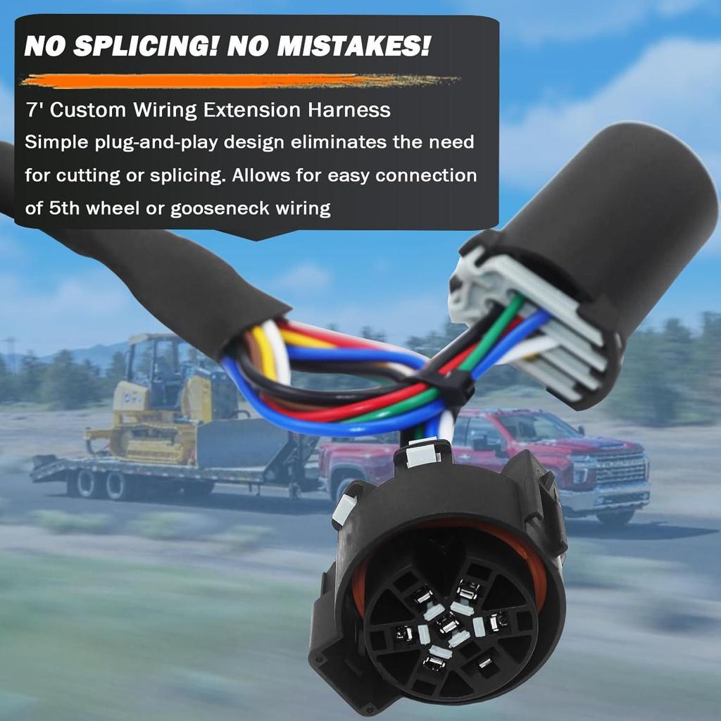 American RV Trailer Tail Light & Signal Power Cord: 4-Pin/7-Pin Wiring Harness Extension