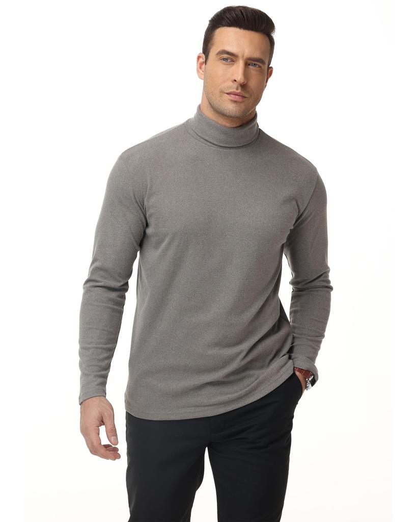 Turtleneck for Autumn and Warm [Hyzhwl] Men's Long-Sleeve T-Shirt, Thick, Warm, Insulated, Winter, Plain,
