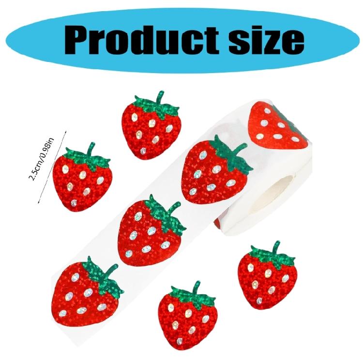 500 Pcs Reward Sticker Scrapbooking Sticker Strawberry Labels Sticker Fruit Sticker for Festival Celebration