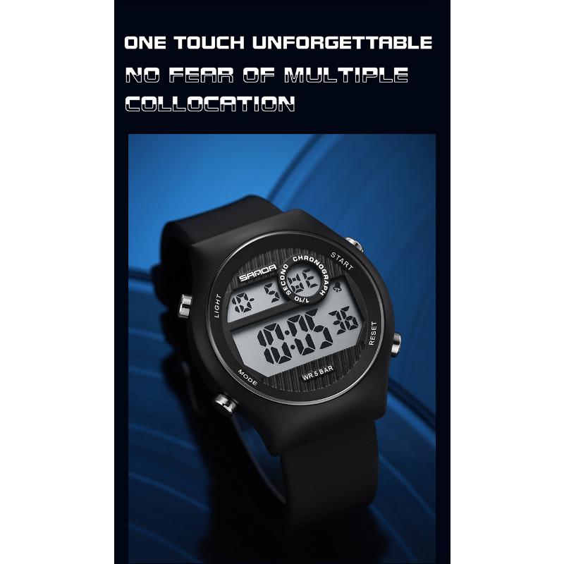 SANDA New Single Movement Electronic Watch Multifunctional Men's and Women's Fashion Outdoor Sports Waterproof Watches