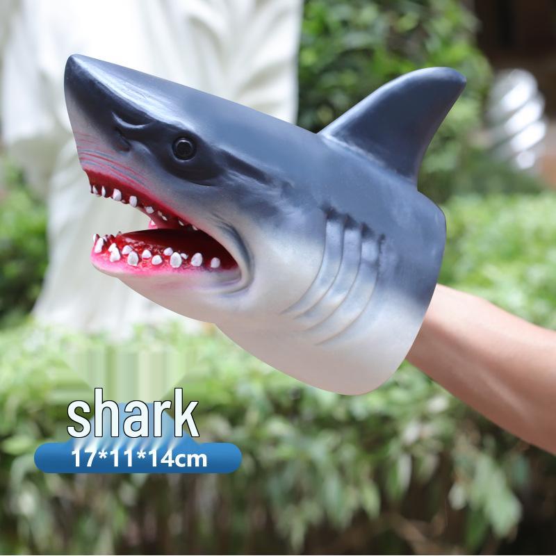 Dinosaur Hand Puppet Gloves - Soft Rubber Triceratops & Tyrannosaurus Rex Animal Models for Kids