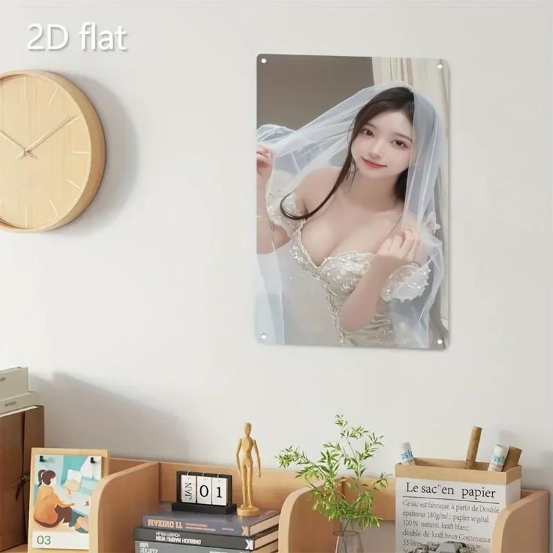 Vintage Metal Wall Art Sign, Wedding Decor Elegant Bride Poster - Heavy Duty Iron Wall Sign