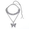 Big Butterfly Bling Necklace Rhinestone Fashion Collars Necklace  Necklace for Women