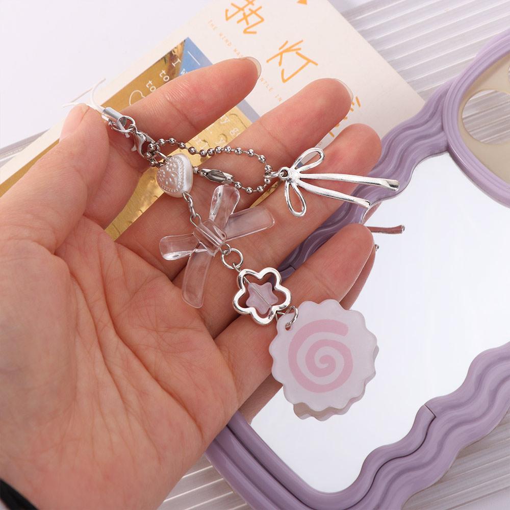 Pink Color Punk Keychain Lanyard Kawaii Style Fish Cake Keyring Harajuku Bag Pendant  Daily Use
