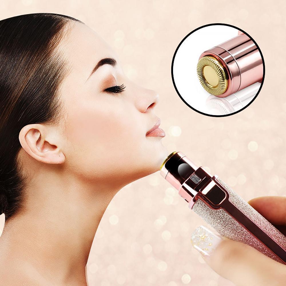 2 In 1 Electric Eyebrow Face Hair Remover Painless Facial Trimmer Razor Epilator