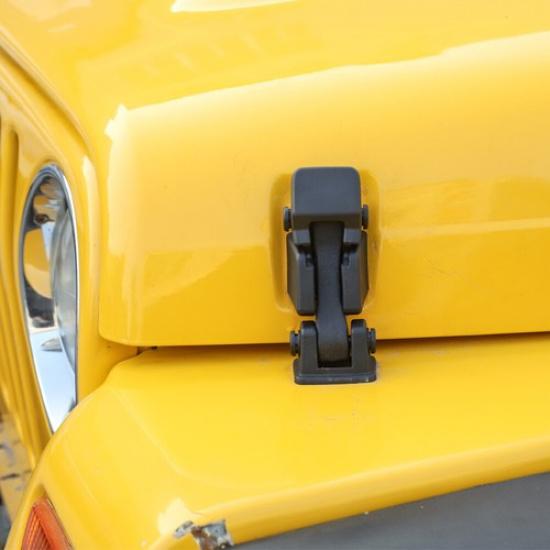 2x Car Hood Catch Lock Cover Buckle Bracket Black for Jeep Wrangler TJ 1997-2006