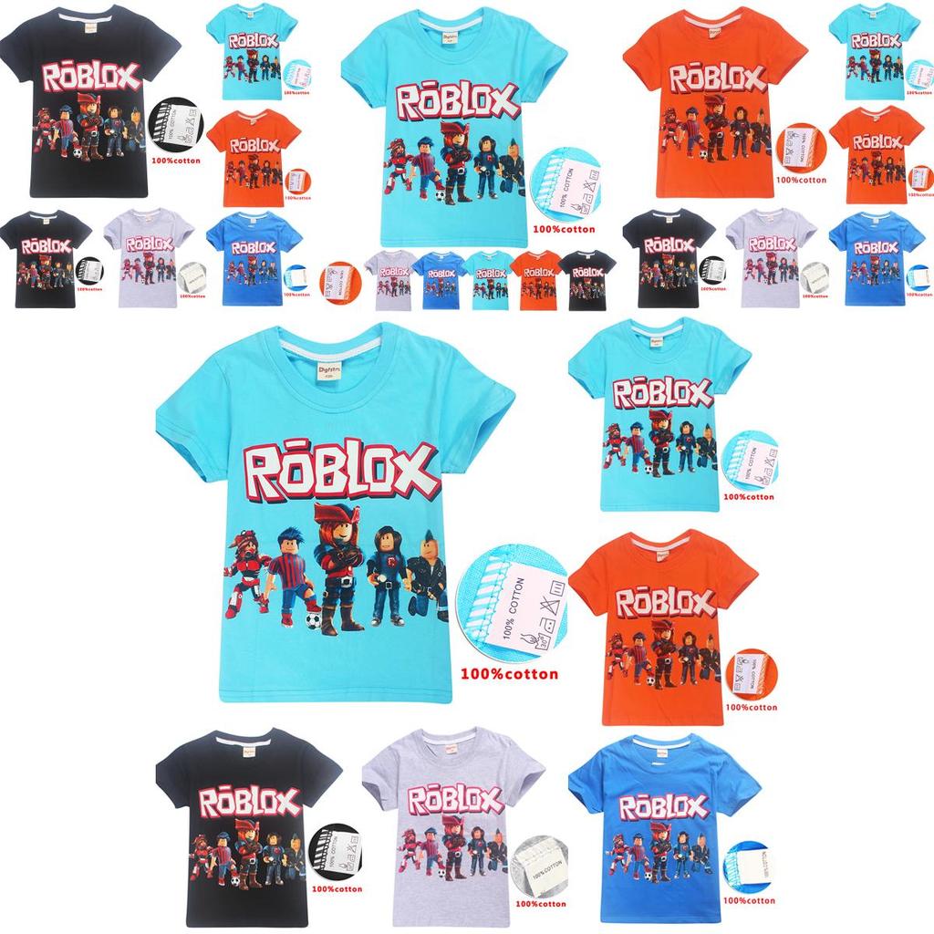 Vibrant Children's Roblox Game Print Short Sleeve Youth Boys Round Neck Casual T-shirt