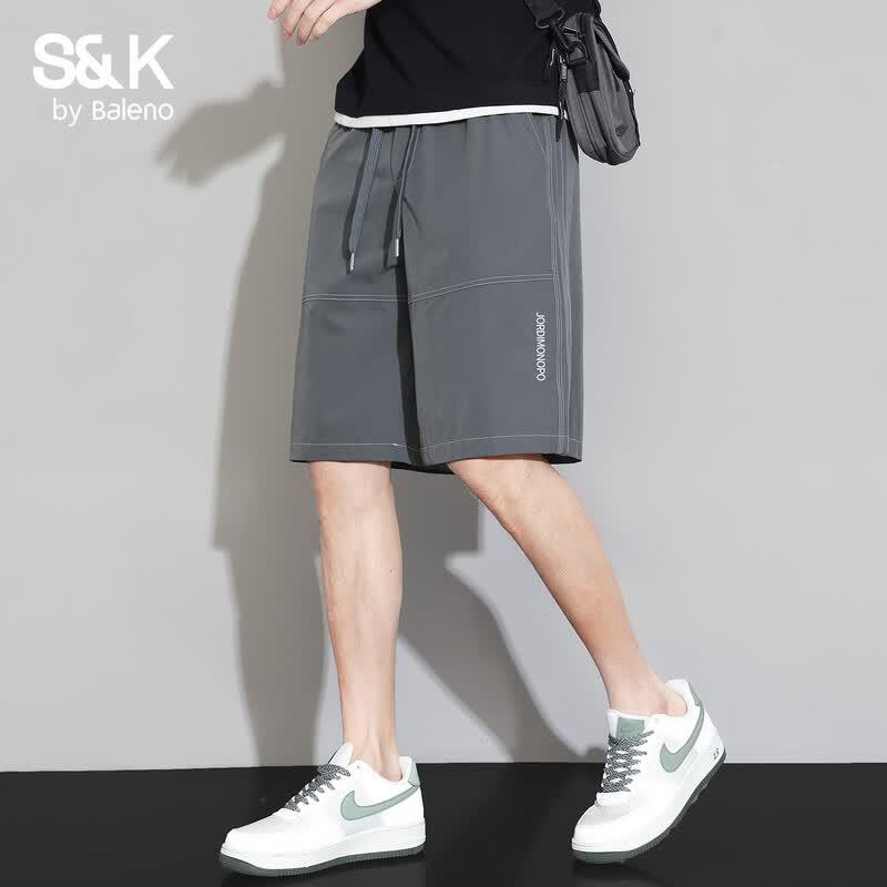 Baleno S&K Men s Ice Silk Quick-Dry Casual Shorts 4XL темно-серого