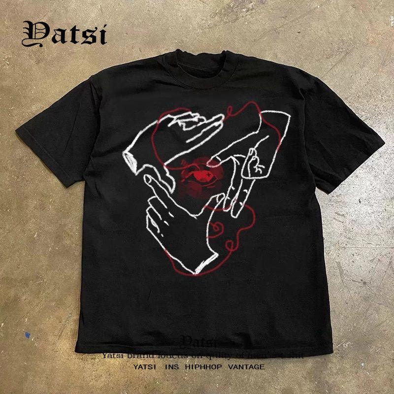 

Трендовая уличная одежда, мужская футболка оверсайз с принтом, идеальная летняя парная футболка с уникальным и стильным дизайном 5XL чёрный