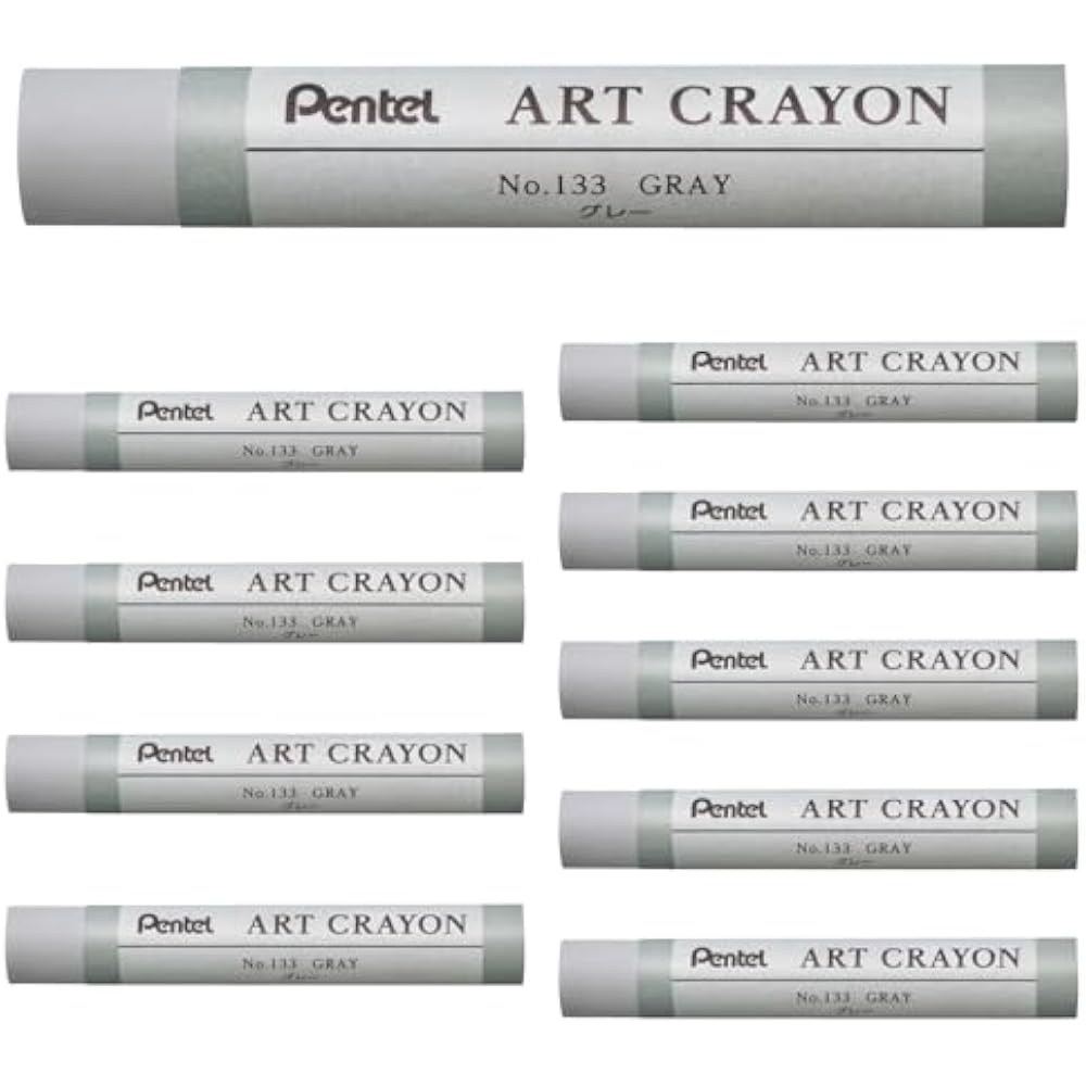 Pentel Crayon Art Crayon Gray 10pcs PTACT133