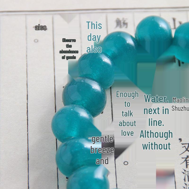 Pulsera de Cuentas de Buda de Vidrio Retro Zibo Boshan - Cuerda Hecha a Mano Verde Lago