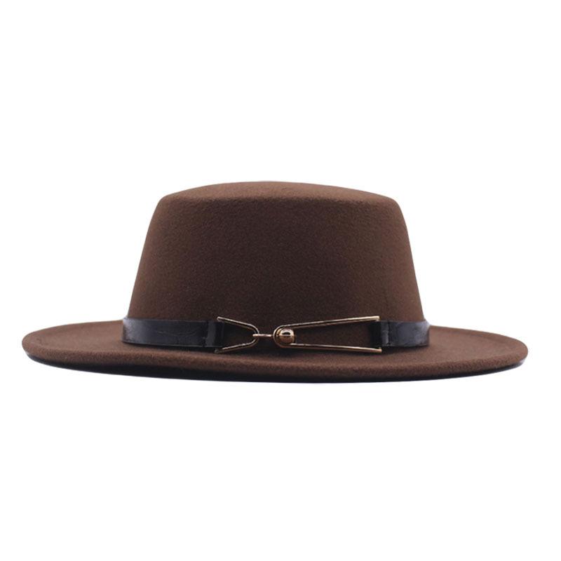 Herbst und Winter neue Britische Herren Zylinderhut flache Kappe flacher Schirm Wollhut Europäischer und Amerikanischer Stil Mode Jazzhut Damenhut