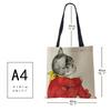 Women Canvas Shoulder Bag Shopper Bear Harajuku Casual Handbag Kawaii Eco Reused Large Capacity Travel  Tote Books Bag CLE