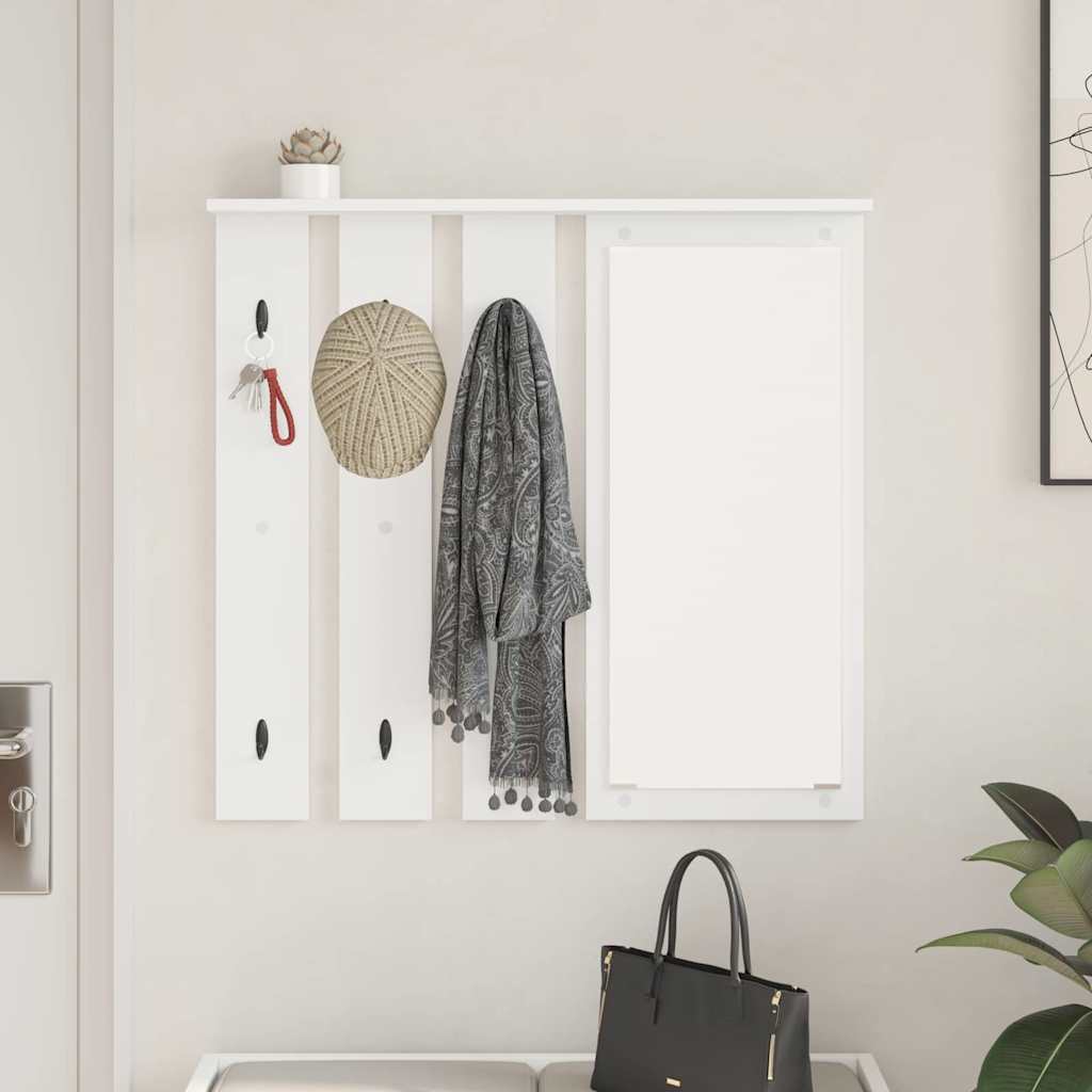 Wall Mounted Coat Rack with Shelf White 84 X 10 X 80 Cm