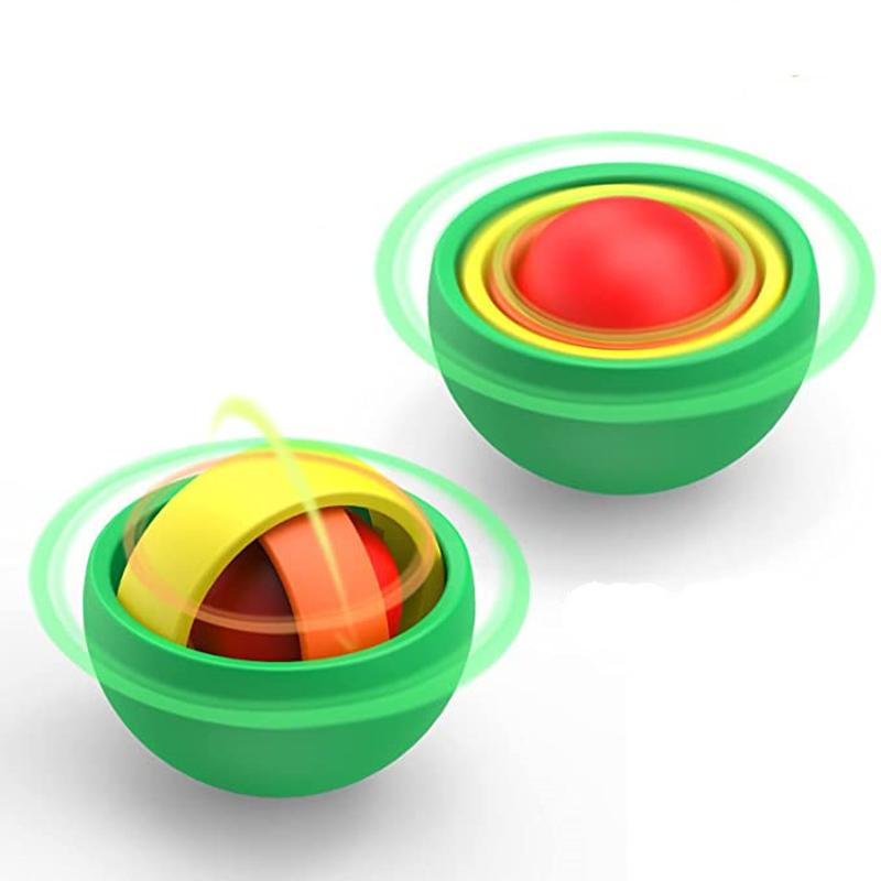 Raibow Fingertip Ball Spinner Fidget ADHD Autism Relieve Stress Finger Gyro Spinner Funny Infinite Flip 3D Ball for Kids Adult
