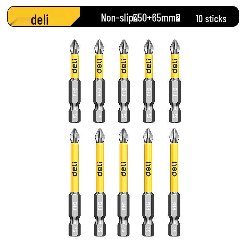 Deli Tungsten Steel Magnetic Anti-slip Phillips Drill Bit Set