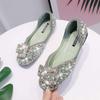 Shoes Women's 2025 New Korean Version Shallow Mouth One-pedal Single Shoes Women's Pearl Rhinestone Women's Shoes Single Shoes Evening Shoes Soft Sole