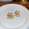 Silver Needle Crystal Flower Butterfly Earrings New Popular Earrings Fashion Light Luxury High-end Earrings