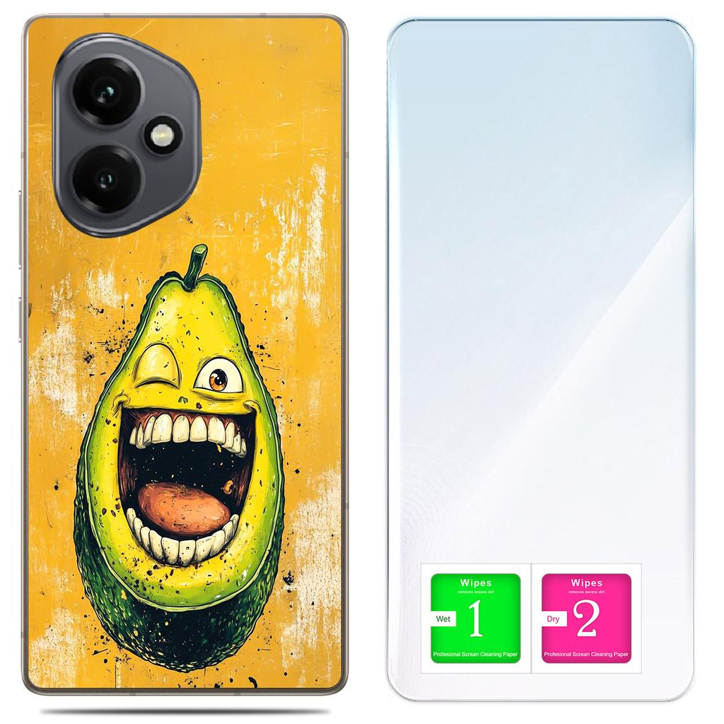 Etui Do Honor X7D / 400 Smart Obudowa Foto Case Plecki Awokado + Szkło 9H