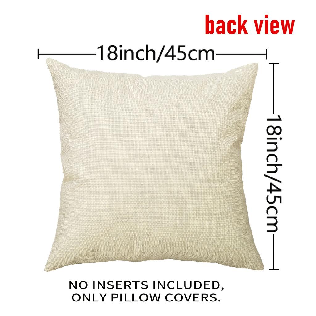 4pcs Linen Christmas Tree Pillowcases Christmas Gift Living Room Sofa Bedroom Zipper Pillow Case Without Pillow Core