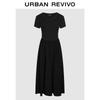 UR2026 Women's Textured Shirred Midi Dress
