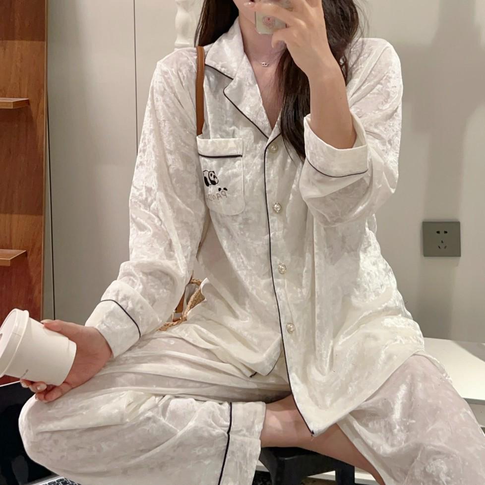 

Роскошные бархатные пижамы для пар золотого цвета: Кардиган с длинным рукавом для мужчин и женщин XL