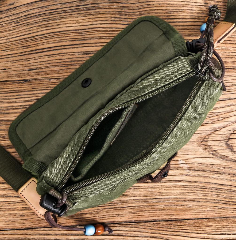 Gootium Canvas Mini Shoulder Bag - Women's Crossbody Bag, Envelope Style, Olive Green