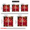 2pcs 2D Flat Printing Christmas Scene Curtain Merry Christmas 04 Versatile Fabric Without Electricity Festive Wall Decor Use for